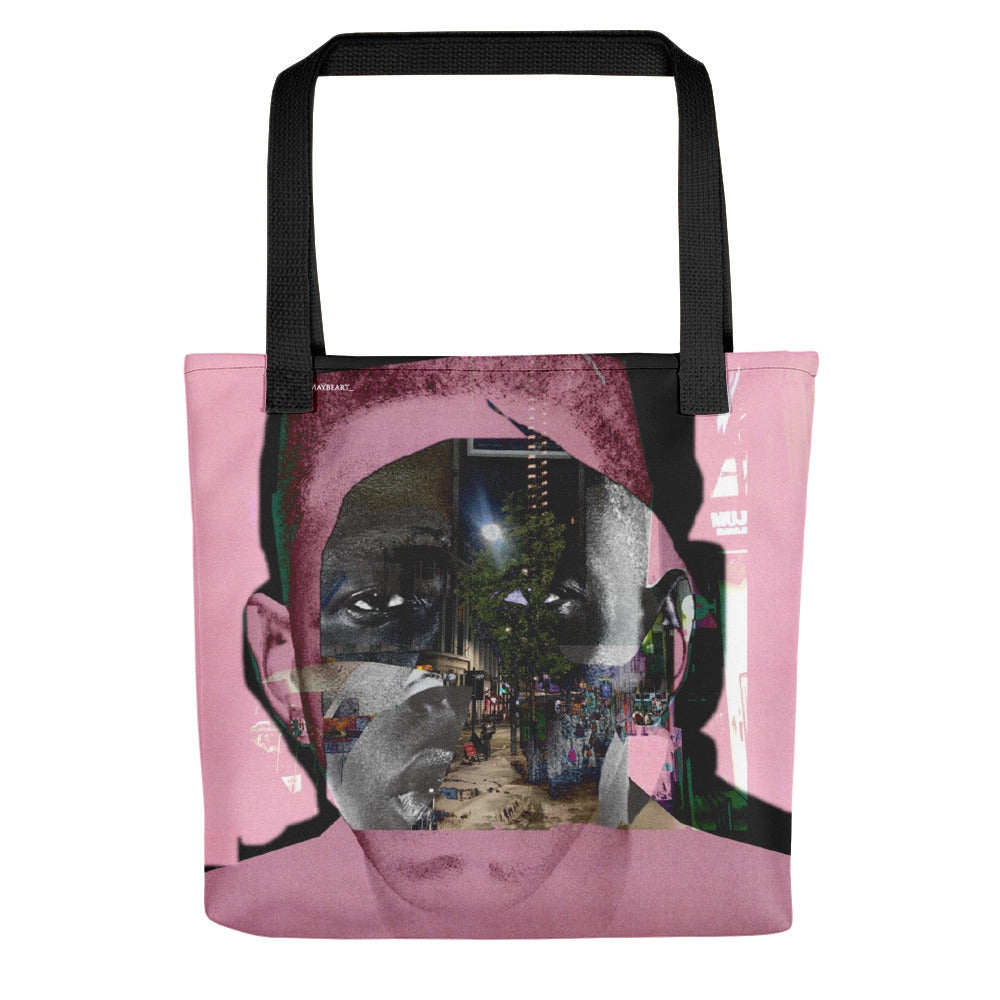 Pink & Architecture Tote Bag (Black)