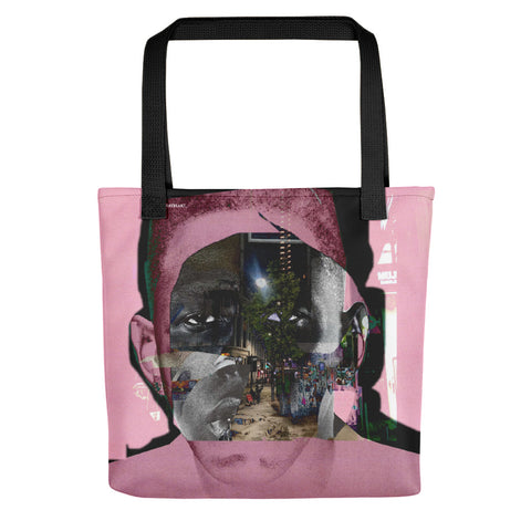 Pink & Architecture Tote Bag (Black)