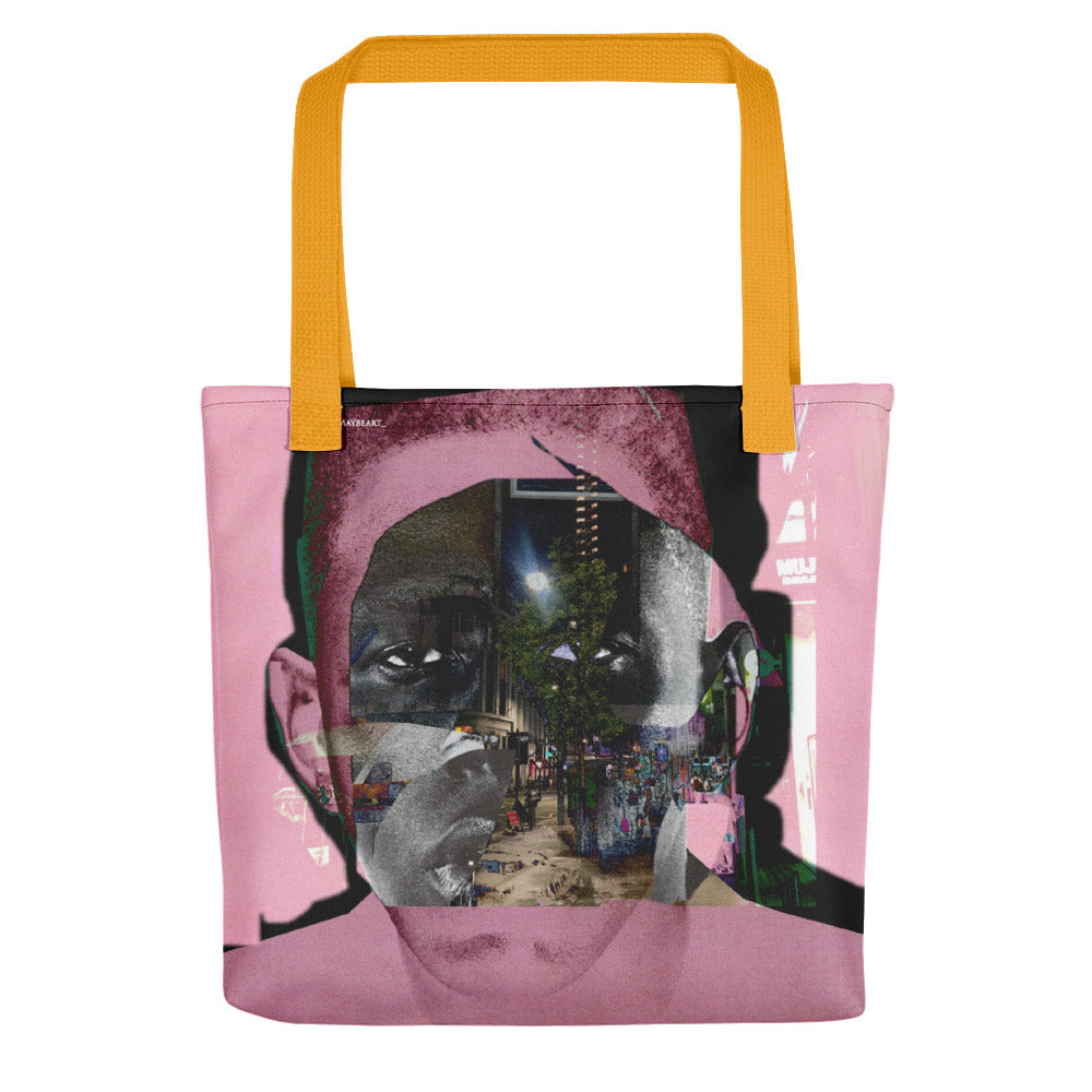Pink & Architecture Tote Bag (Yellow)
